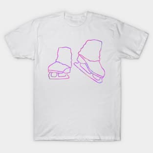 Ice skates and legwarmers (purple watercolour figure skating) T-Shirt